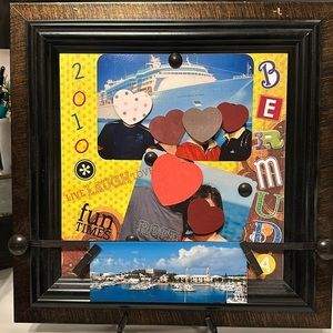 EUC Creative Memories 8.5inx8.5in (12x12 in end to end) brown picture frame